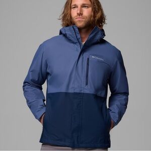 Columbia Men’s Omni-Tech Blue Hooded Waterproof Rain Jacket Size L
